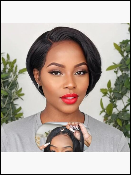Short Pixie Cut Wig Human Hair 5X5 HD Lace Straight Wear and Go Glueless Pre main image 5